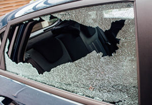 broken car window glass