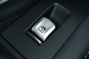 Window lifter button in a luxury car